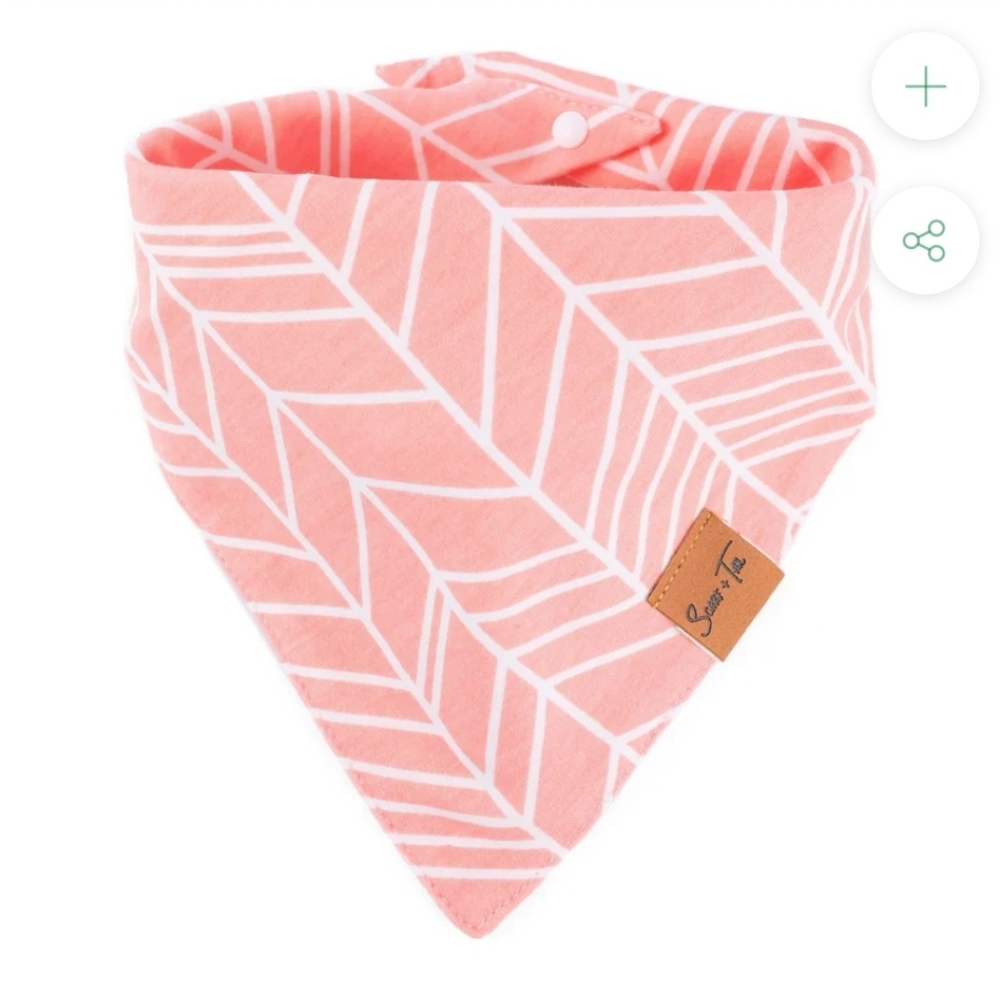 Scarf and Tail Pink Bandana with Snap Closure